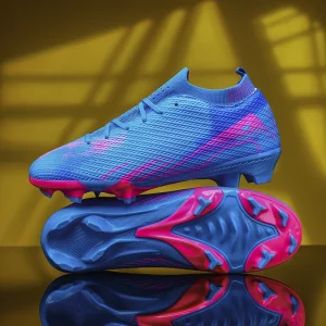 Alternative view of Nouveaux hommes bottes de Football mi-haut chaussures de Football antidérapantes crampons baskets Futsal haute qualité Match intérieur vente chaude FG/TF