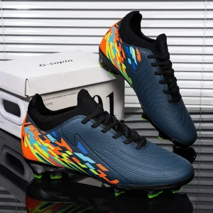 Alternative view of Nouveaux hommes chaussures de Football crampons Match en plein air formation Sport bottes de Football longues pointes confortable adulte respirant garçons antidérapant