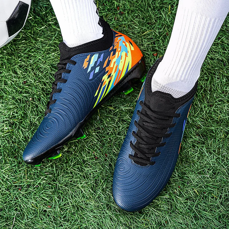 Nouveaux hommes chaussures de Football crampons Match en plein air formation Sport bottes de Football longues pointes confortable adulte respirant garçons antidérapant – Image 6