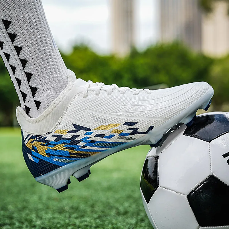 Nouveaux hommes chaussures de Football crampons Match en plein air formation Sport bottes de Football longues pointes confortable adulte respirant garçons antidérapant – Image 5