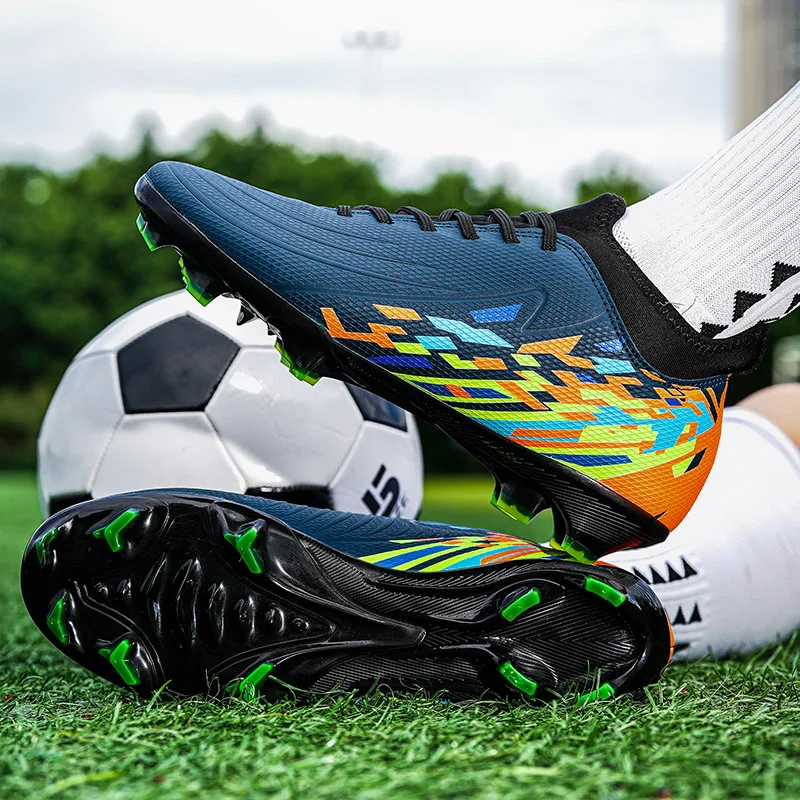 Nouveaux hommes chaussures de Football crampons Match en plein air formation Sport bottes de Football longues pointes confortable adulte respirant garçons antidérapant – Image 4