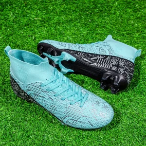 Chaussures de football professionnelles à longues pointes pour hommes et femmes ; spéciales pour la compétition et l'entraînement ; antidérapantes et absorbant les chocs.