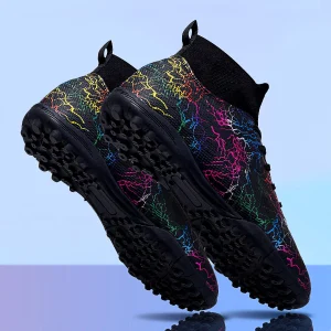 Chaussures de football montantes professionnelles pour hommes, Tf, ongles cassés (differtant aux crampons), ongles courts (réfertant aux goujons), entraînement sur gazon artificiel, respirant, antidérapant