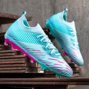 Chaussures de Football pour hommes, chaussures de sport d'intérieur et d'extérieur à cheville haute, bottes de Football ultralégères antidérapantes, Futsal de haute qualité, nouvelle collection